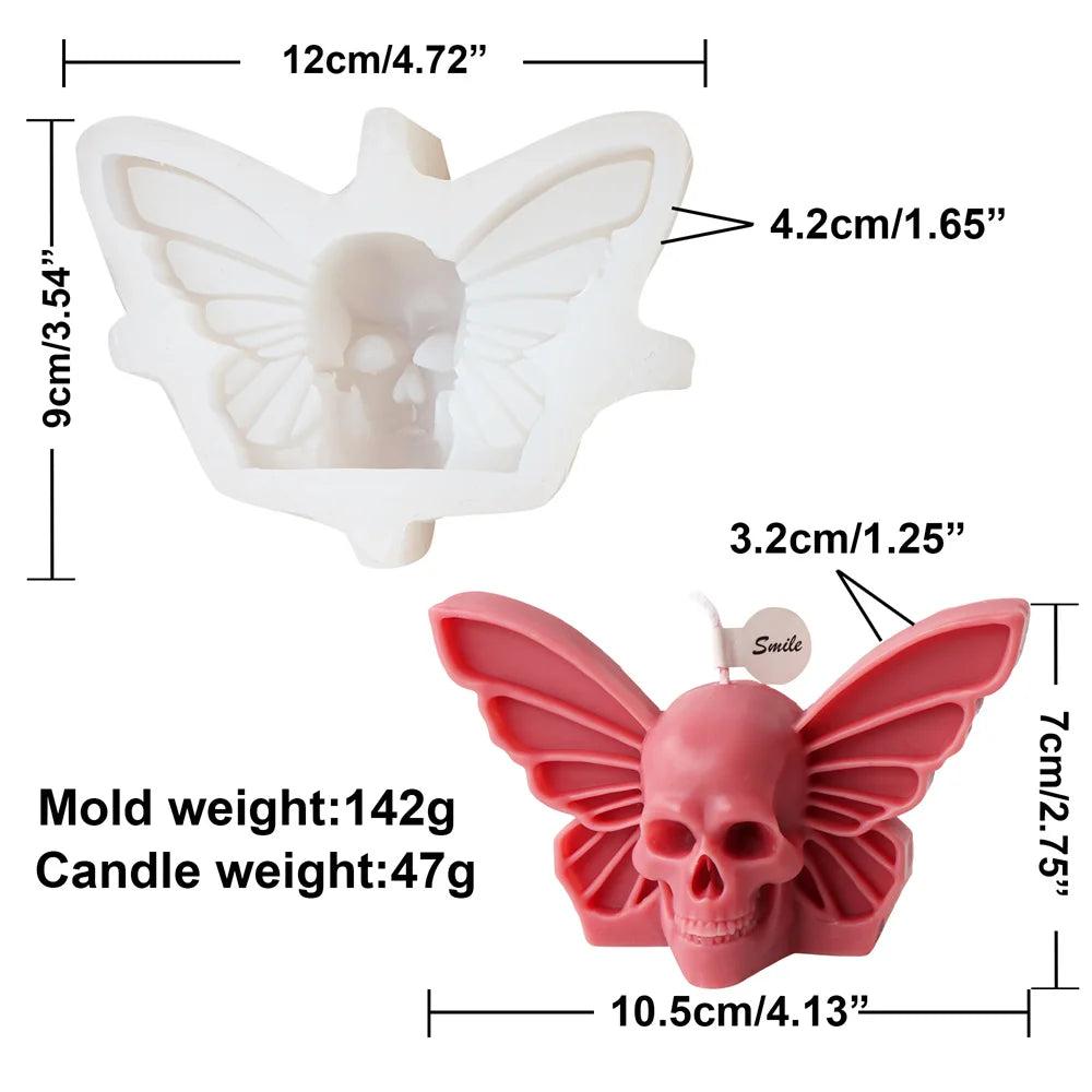 Butterfly Skull Silicone Candle Mold