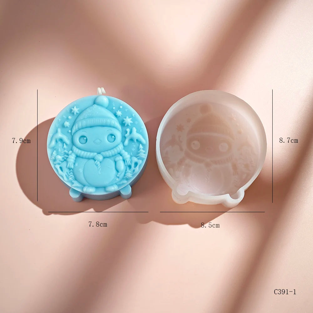 Christmas Snowman Candle Mold