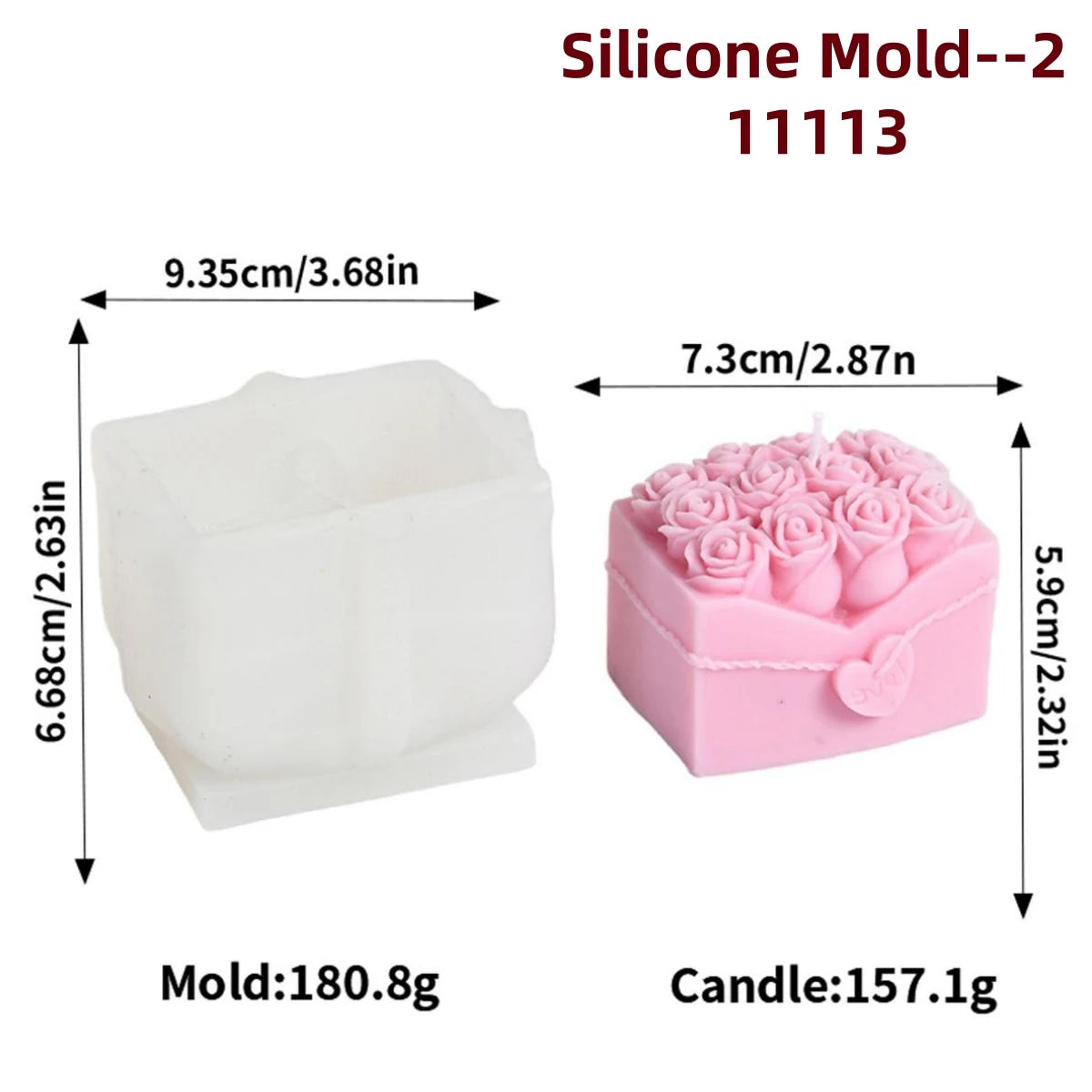 DIY Rose Flower Love Candle Mold