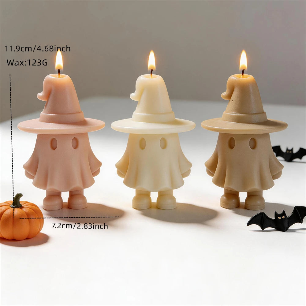 Cute Ghost Witch Silicone Candle Mold for Halloween