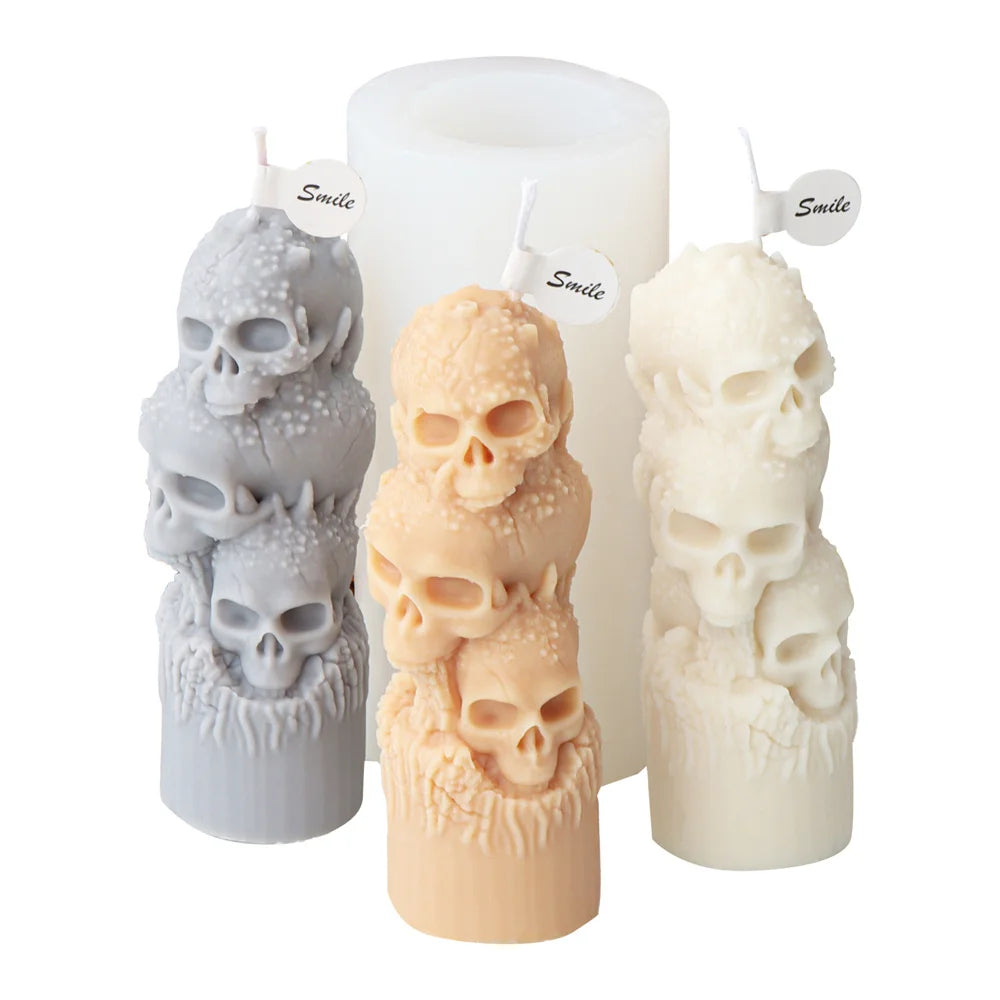 Ghost Fire Skull Silicone Candle Mold