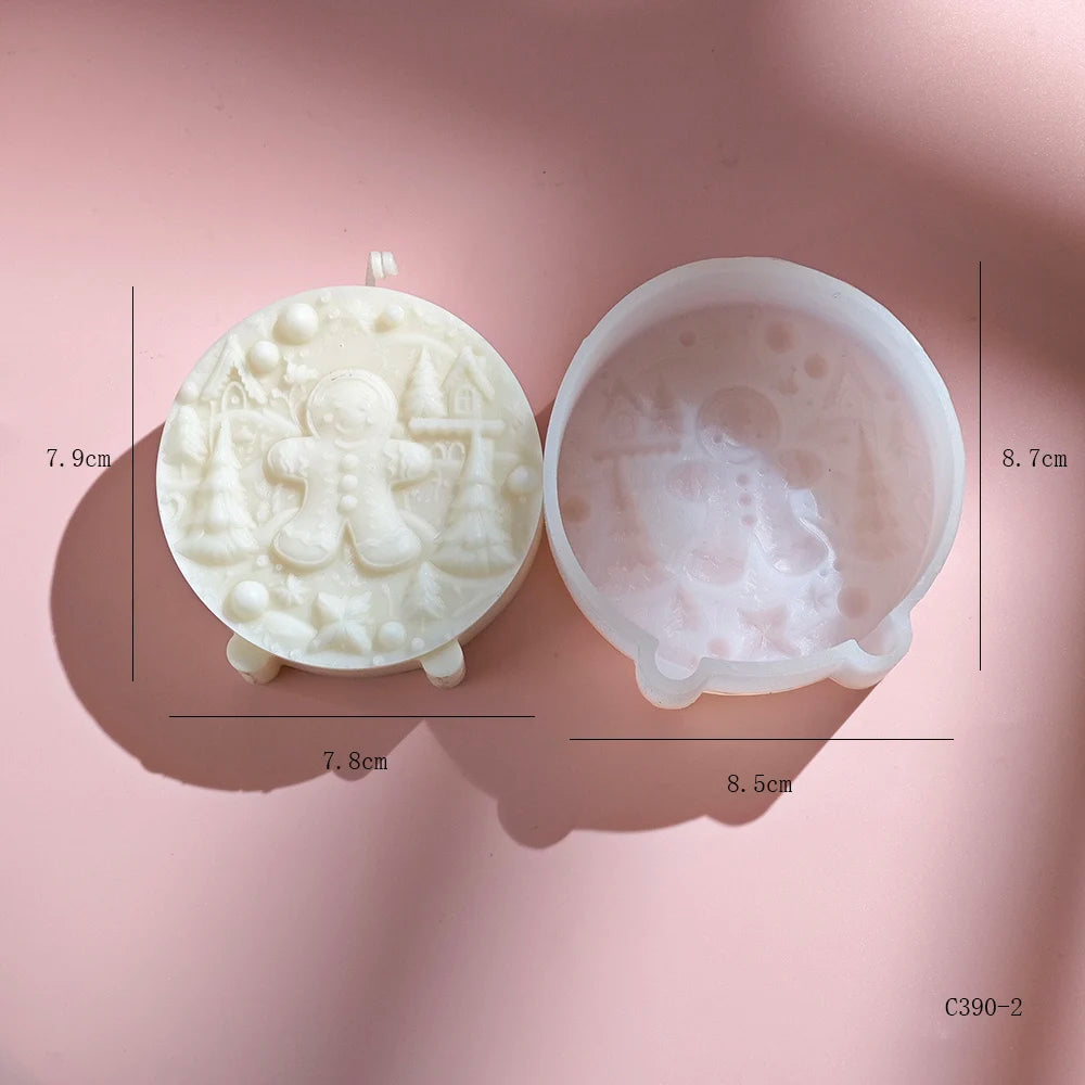 Winter Bear Gingerbread man Candle Mold