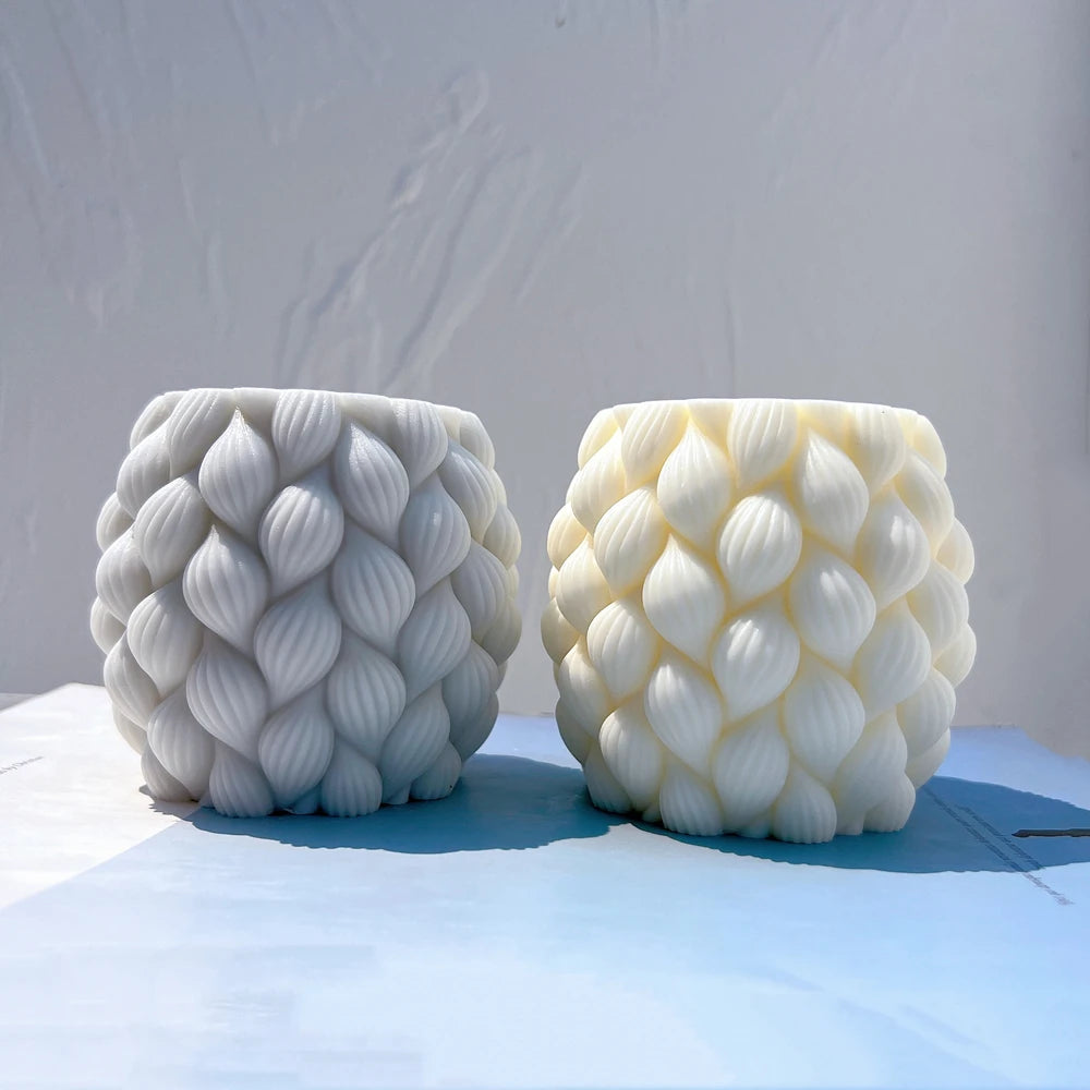 Ribbed Raindrop Column Candle Mold