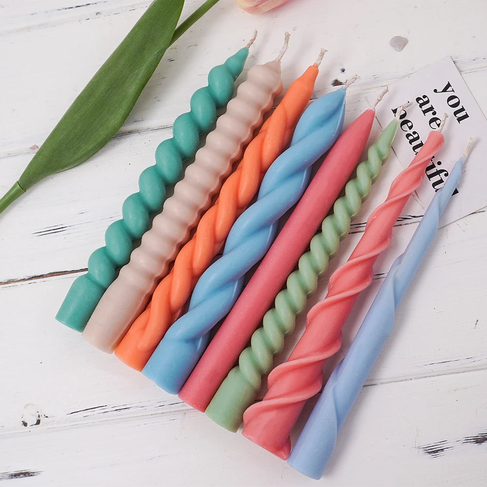 Spiral Twist Long Rod Candle Mold