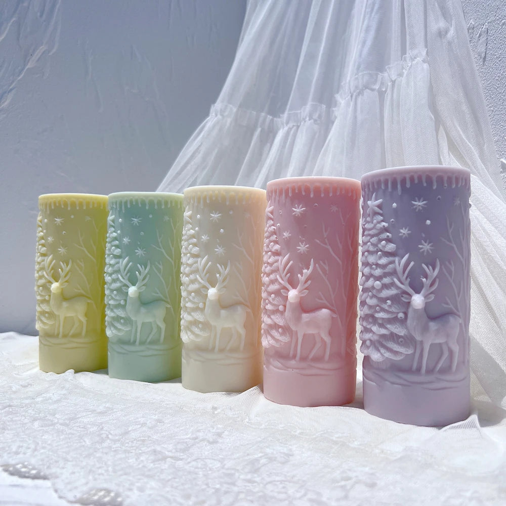 Santa Claus & Christmas Column Silicone Candle Molds