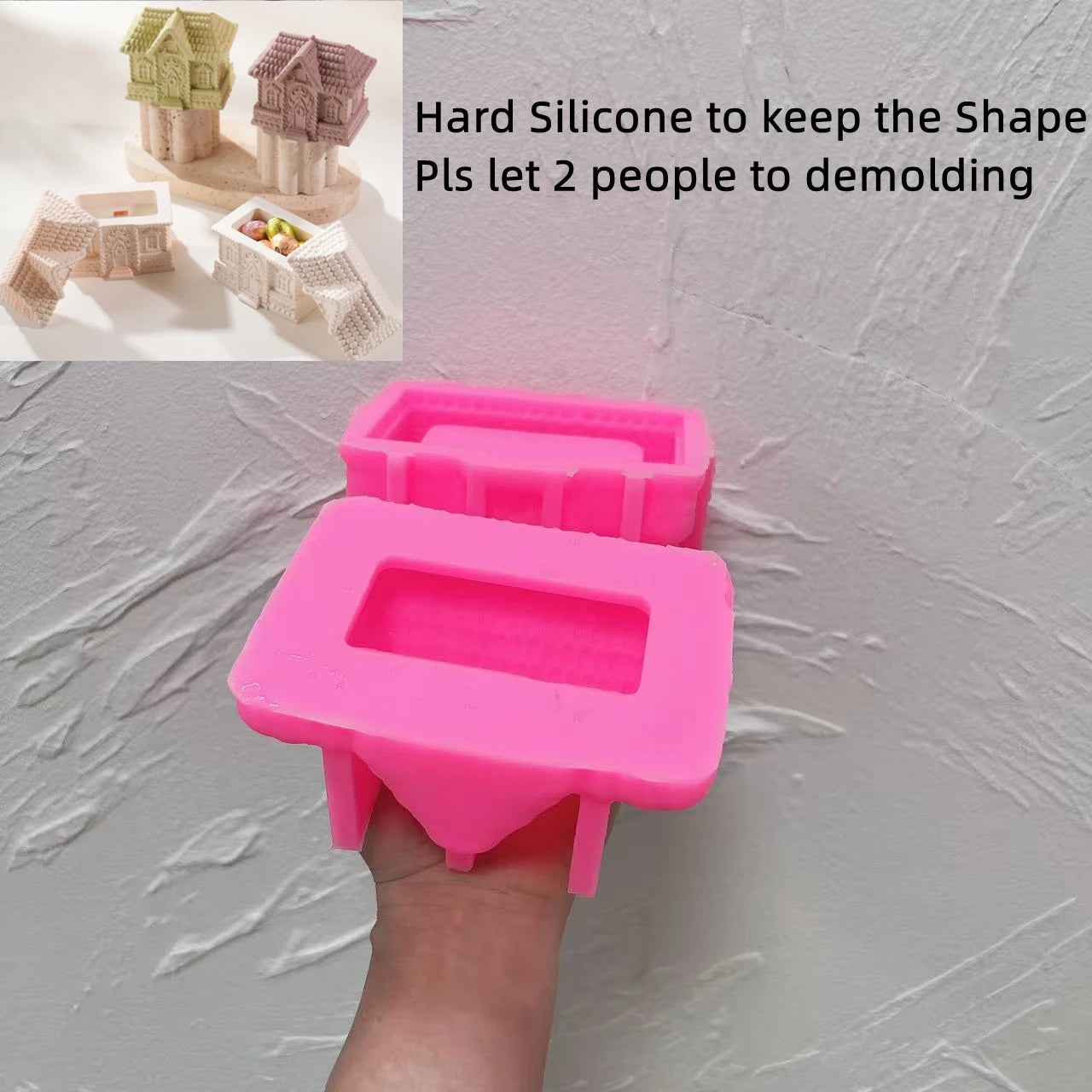 Gingerbread House Candle Jar Mold for DIY Christmas Candles