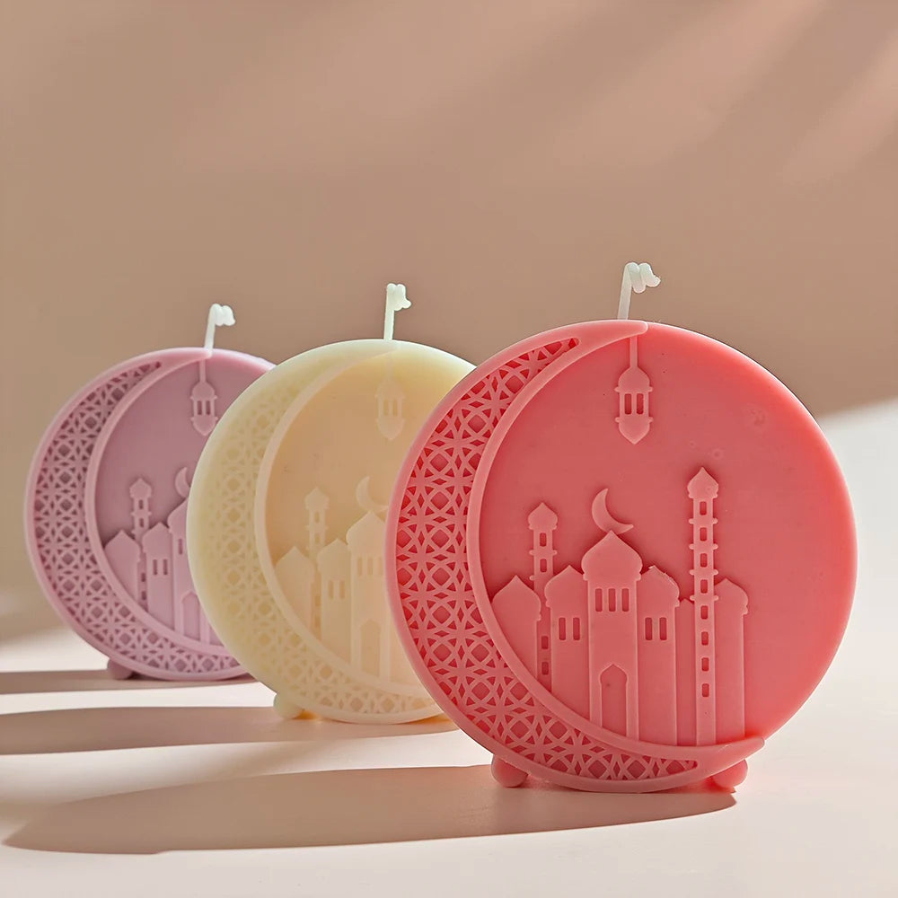 Mosque Style Round Moon Candle Mold
