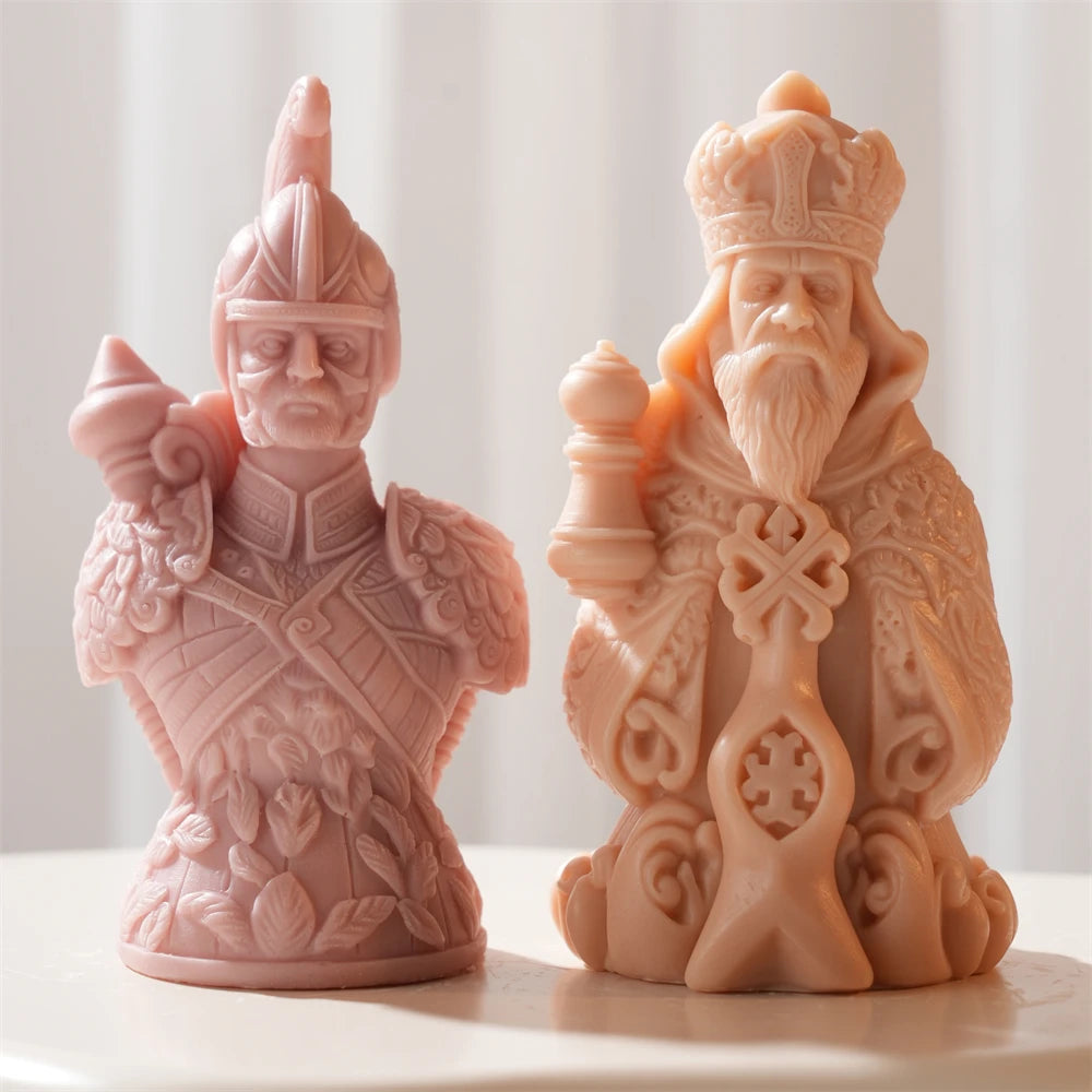 3D Chess Piece Silicone Candle Molds