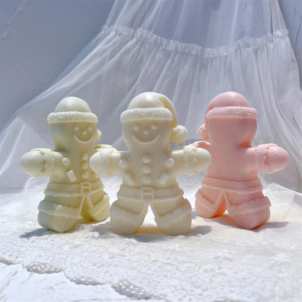 3D Gingerbread Man Silicone Candle Mold