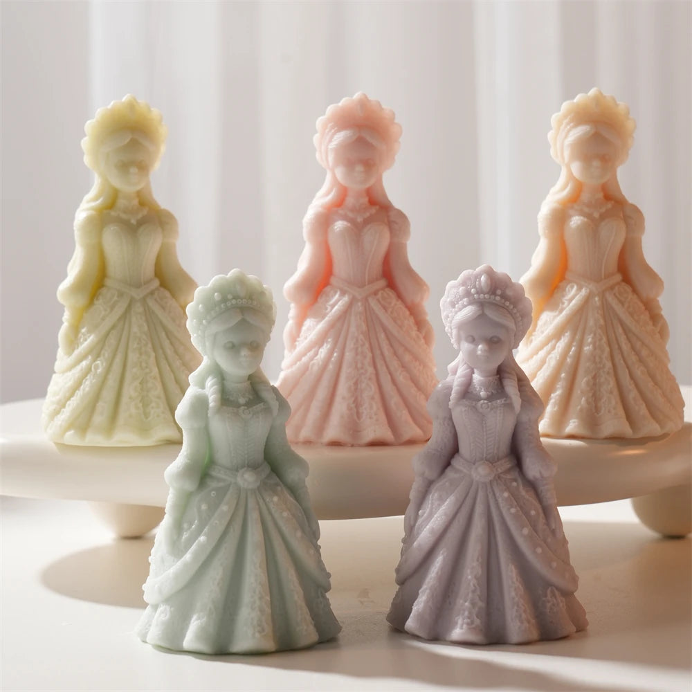 3D Crown Girl Silicone Candle Mold