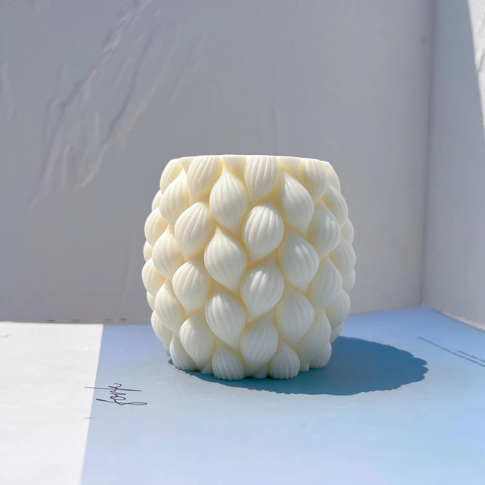 Ribbed Raindrop Column Candle Mold