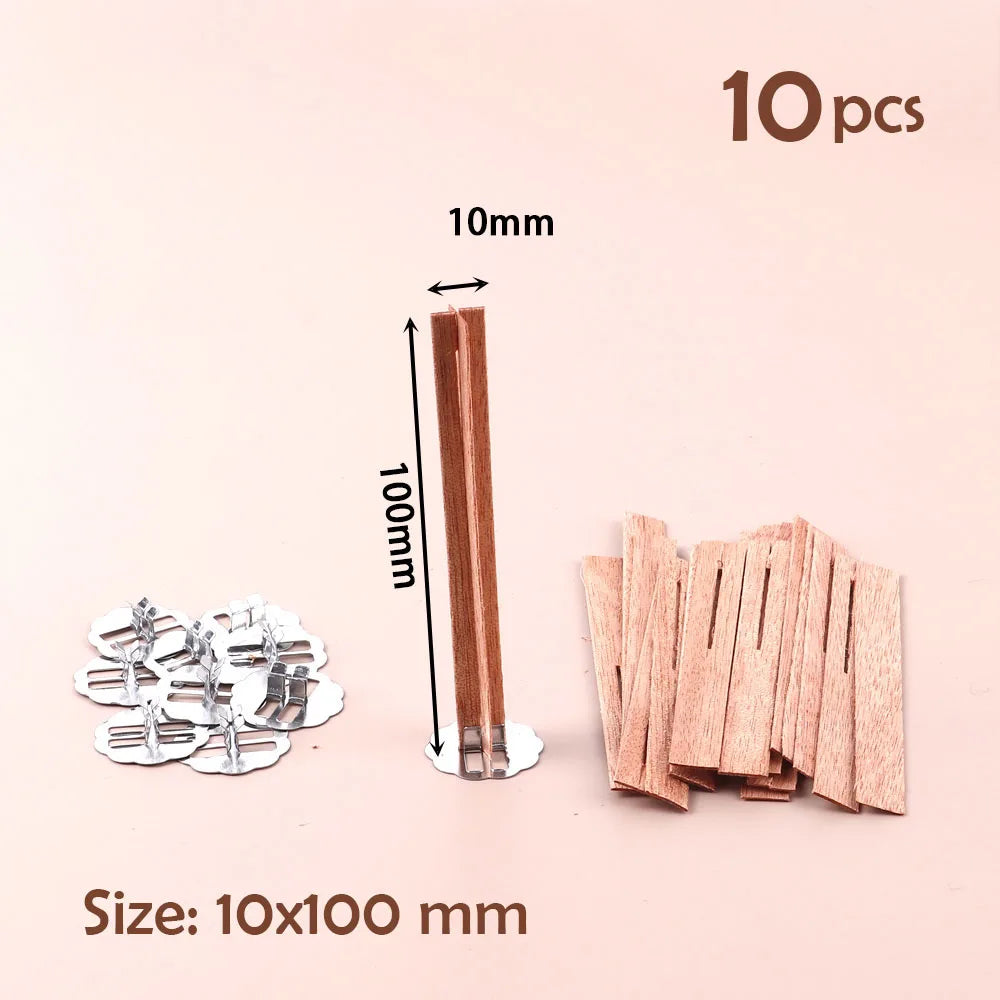 Cross Wooden Candle Wicks with Bases - DIY Supplies