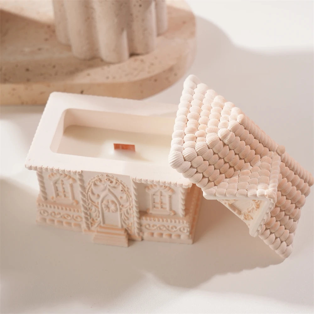 Gingerbread House Candle Jar Mold for DIY Christmas Candles