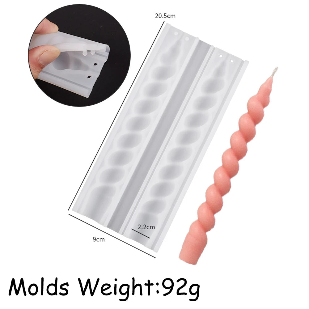 Spiral Twist Long Rod Candle Mold