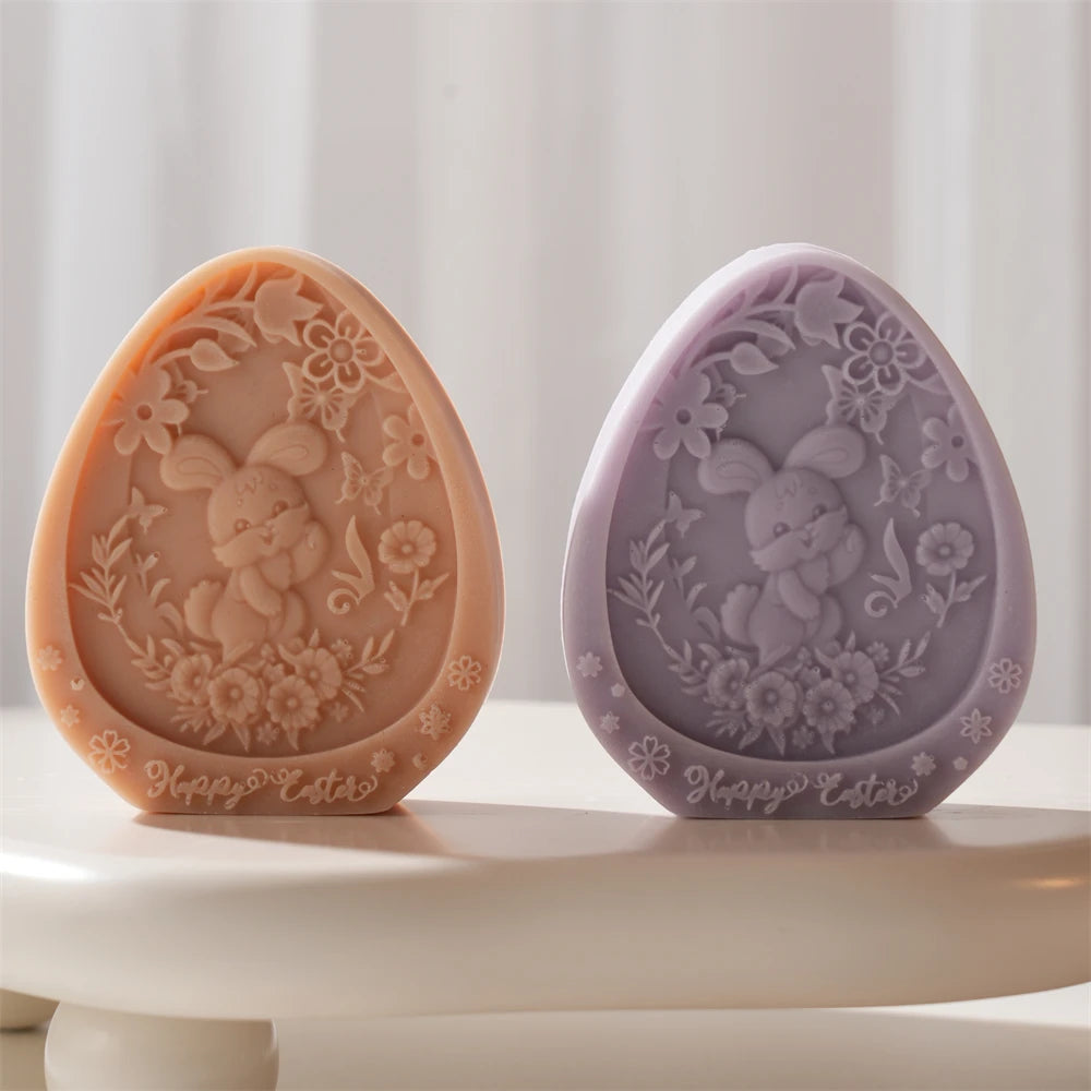 Egg-Shaped Bunny Silicone Candle Mold