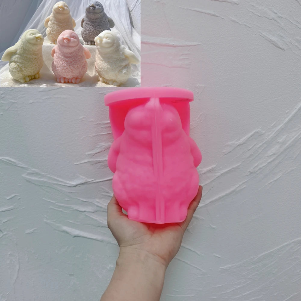 Cute Penguin Statue Candle Mold