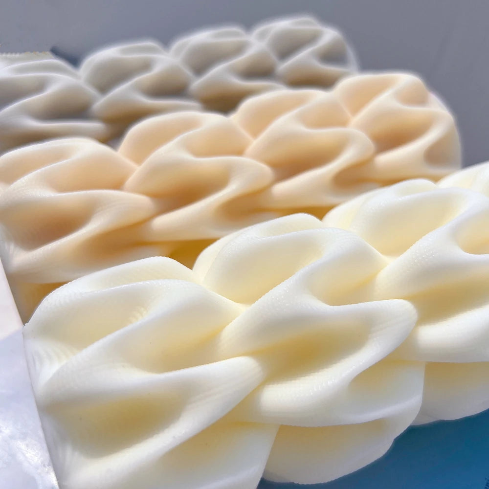 2 Sizes Wave Pillar Swirl Candle Mold