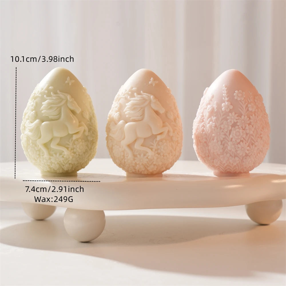 Horse Egg Candle Silicone Mold for Easter Decor