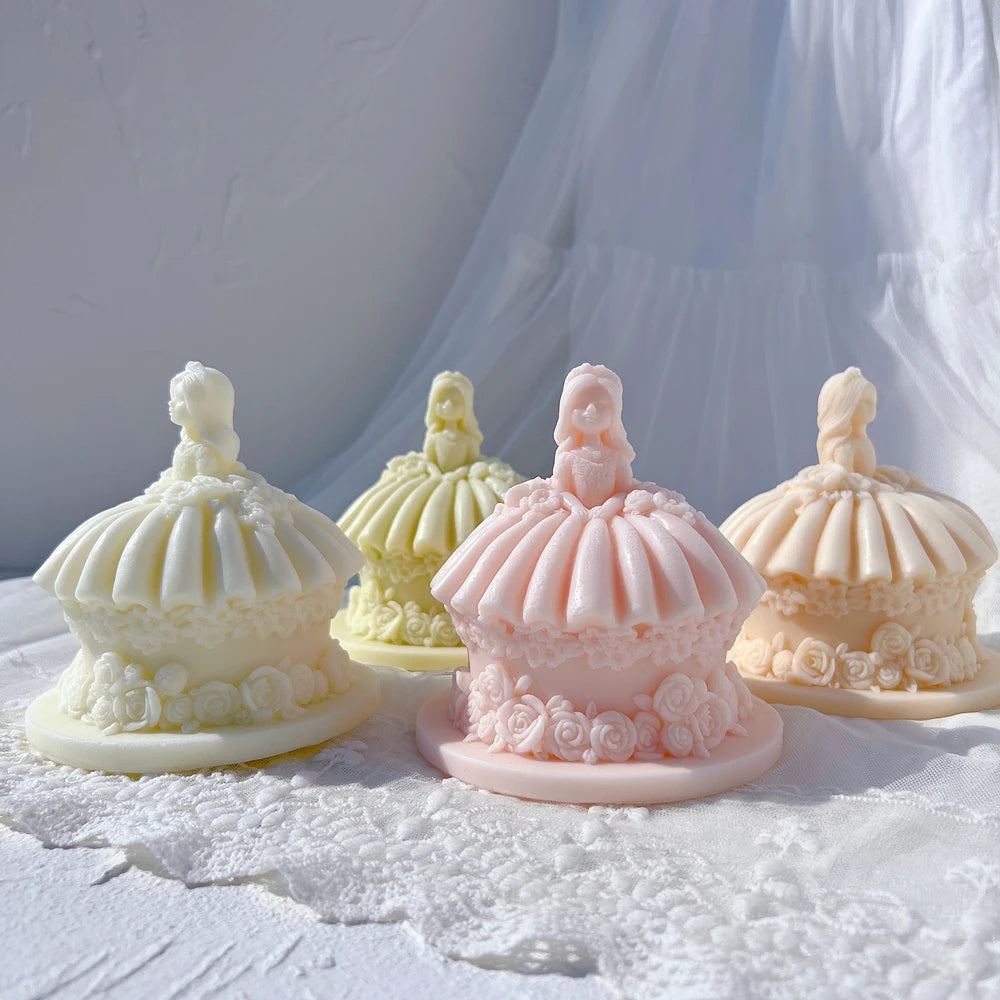 Princess Wedding Dress Cake Shape Candle Mold