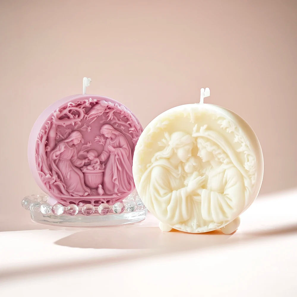 Praying Madonna and Jesus Family Candle Mold