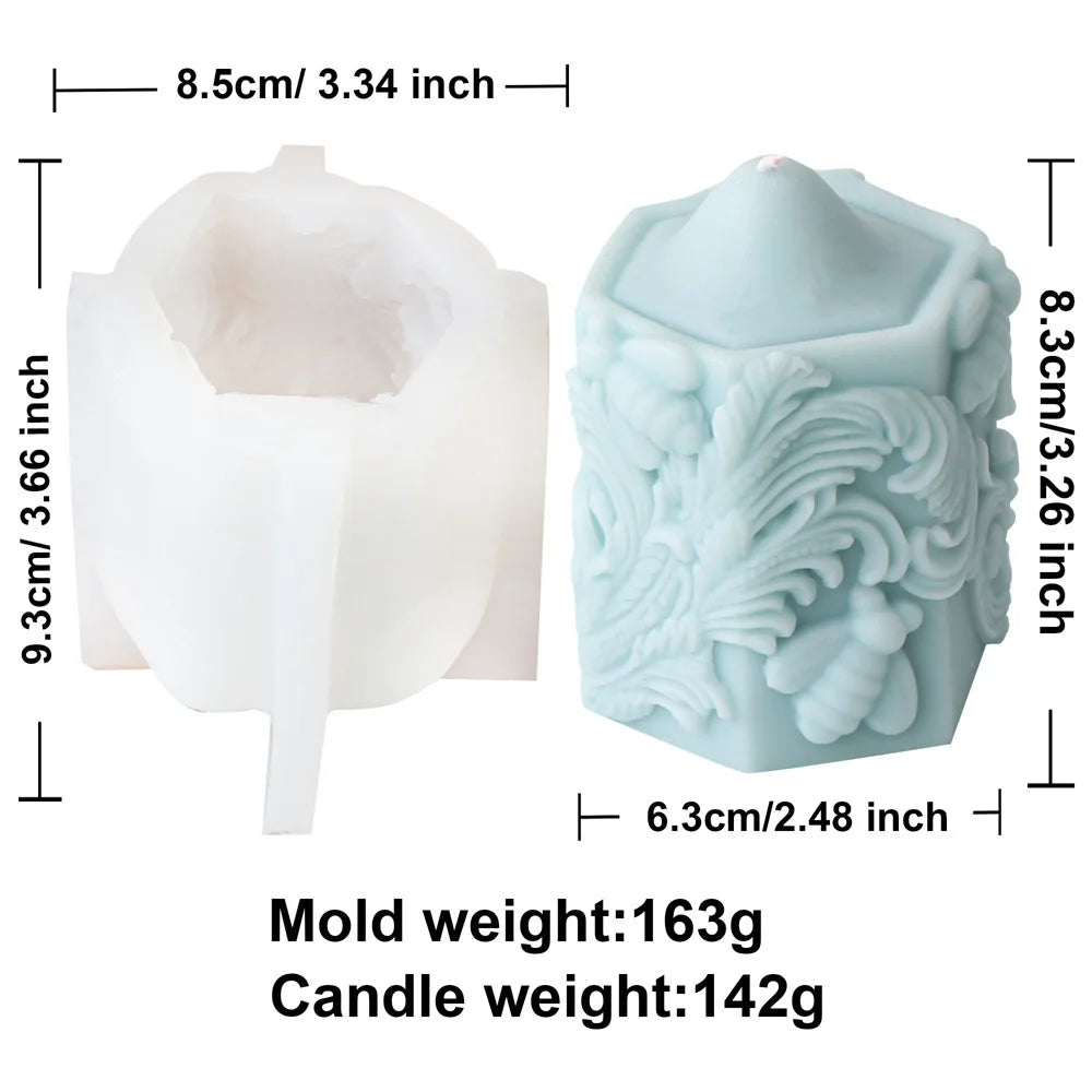 Honey Bee Blossom Pillar Candle Mold