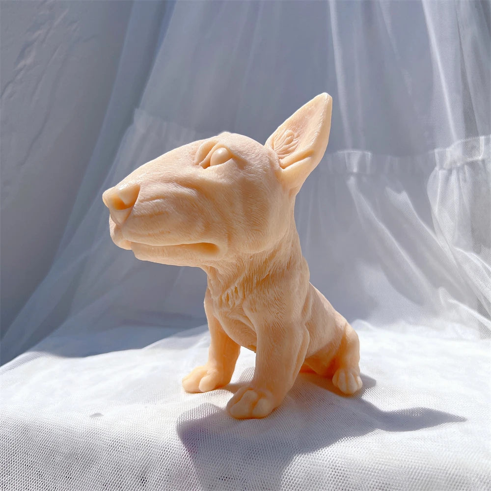 Bullhead Terrier Statue Candle Silicone Mold