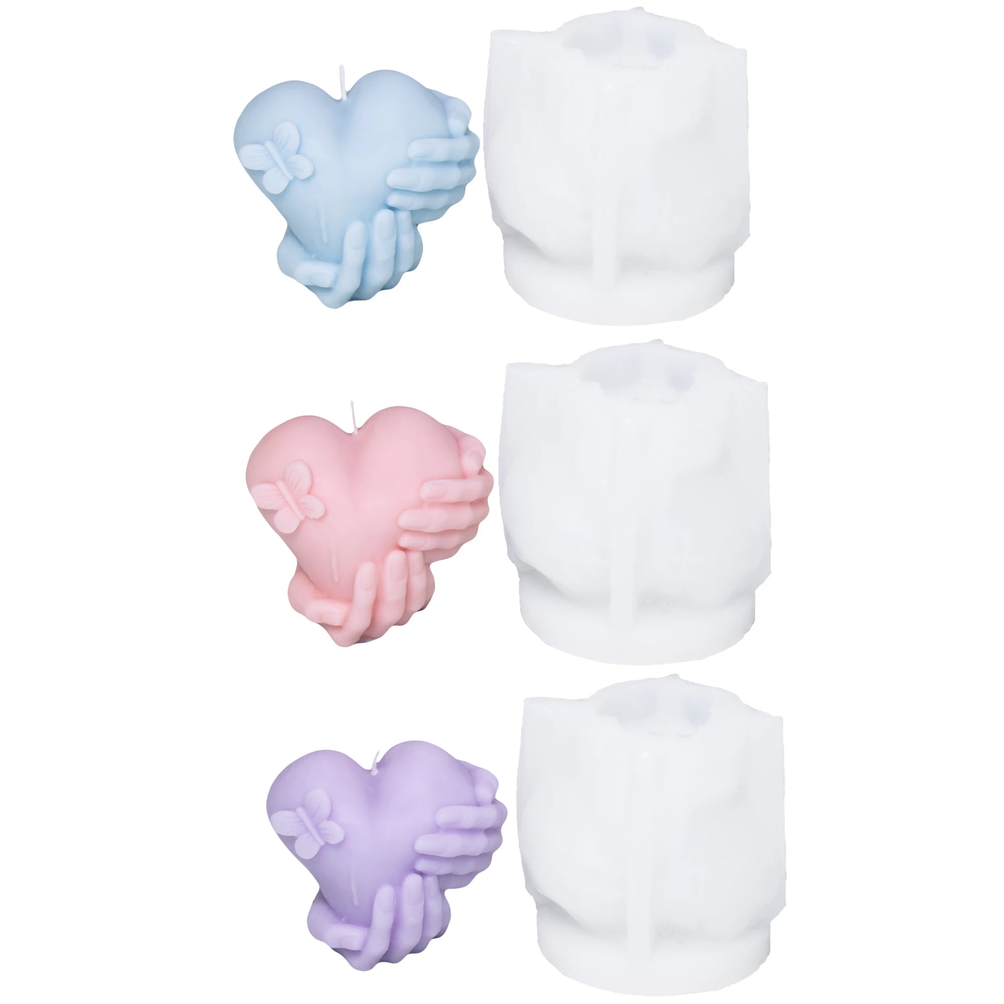 Holding Heart Hand Silicone Candle Mold