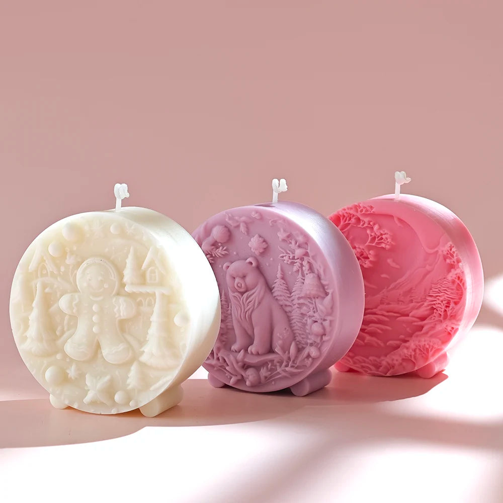 Winter Bear Gingerbread man Candle Mold