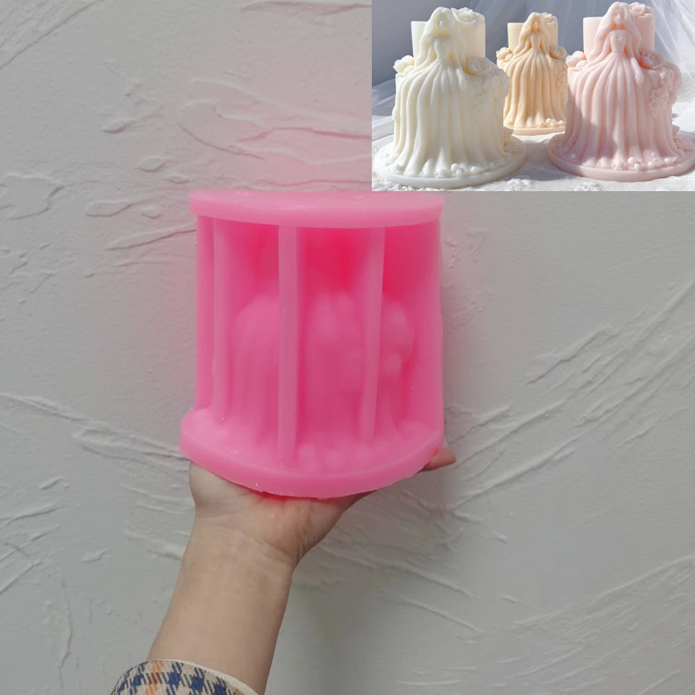 Beautiful Girl Doll Cake Art Silicone Mold