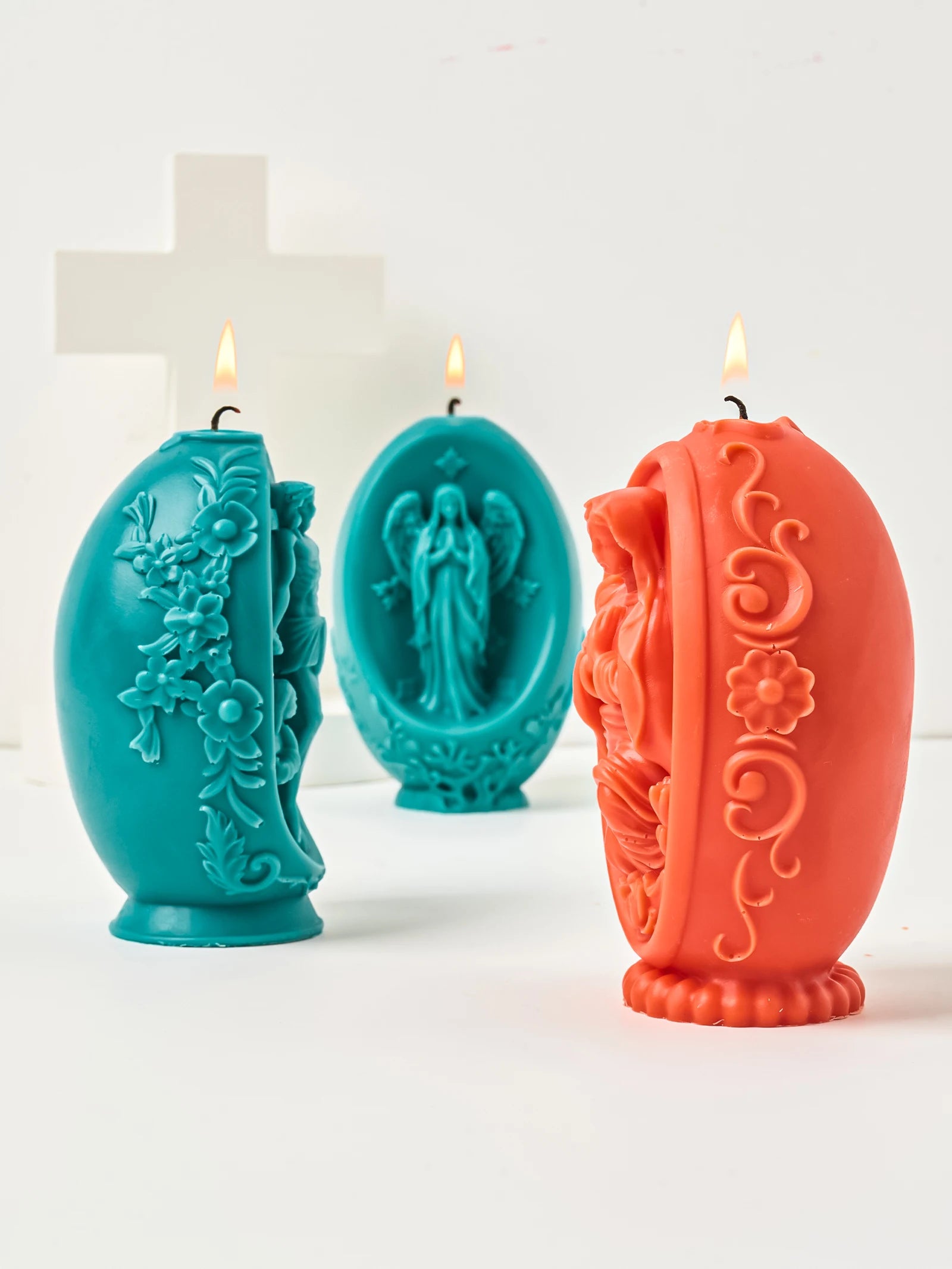 DIY 3D Jesus and Virgin Mary Easter Egg Silicone Candle Mold