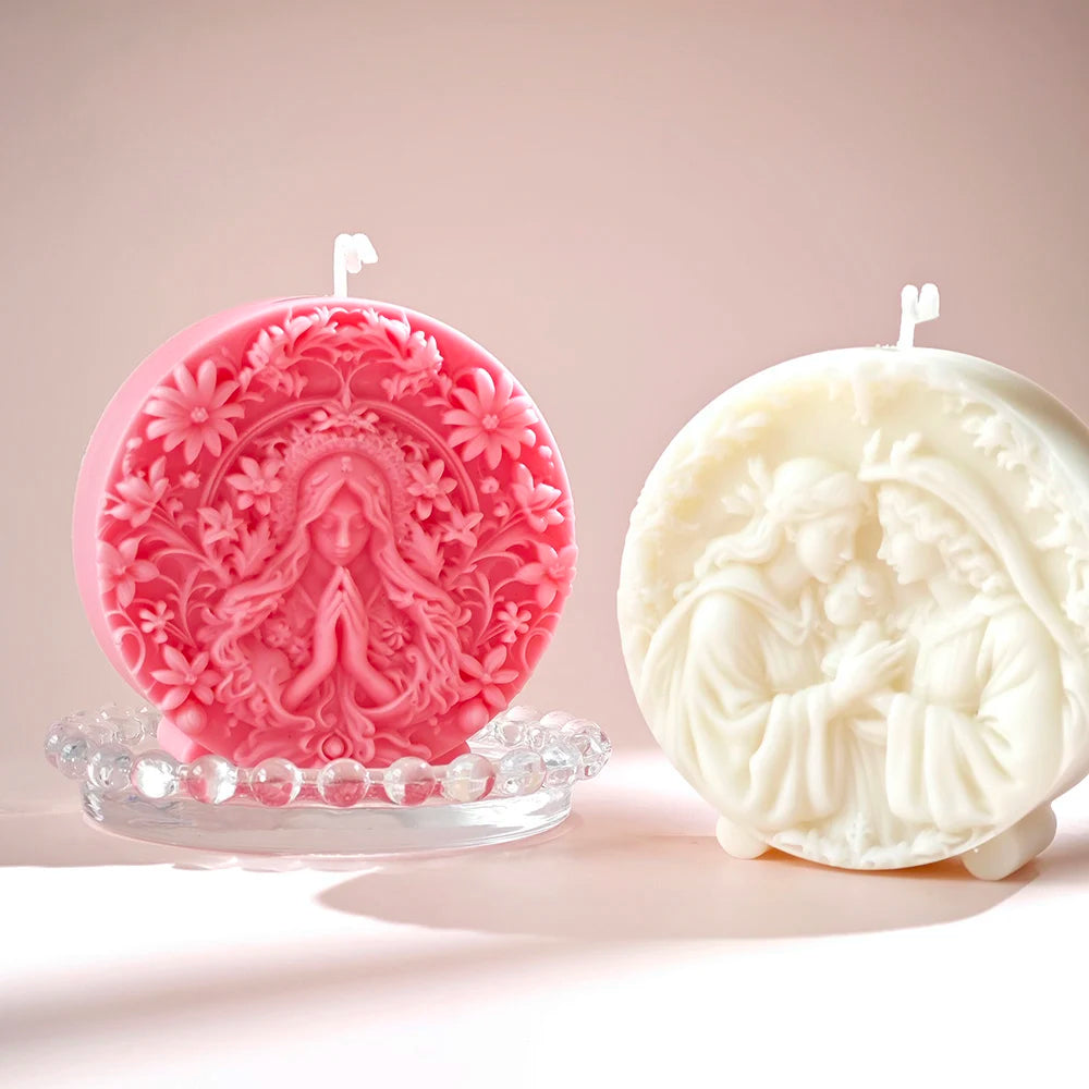Praying Madonna and Jesus Family Candle Mold