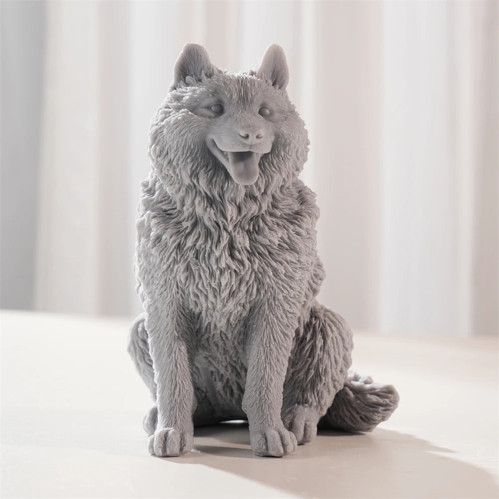 Large Sitting Alaskan Malamute Silicone Candle Mold