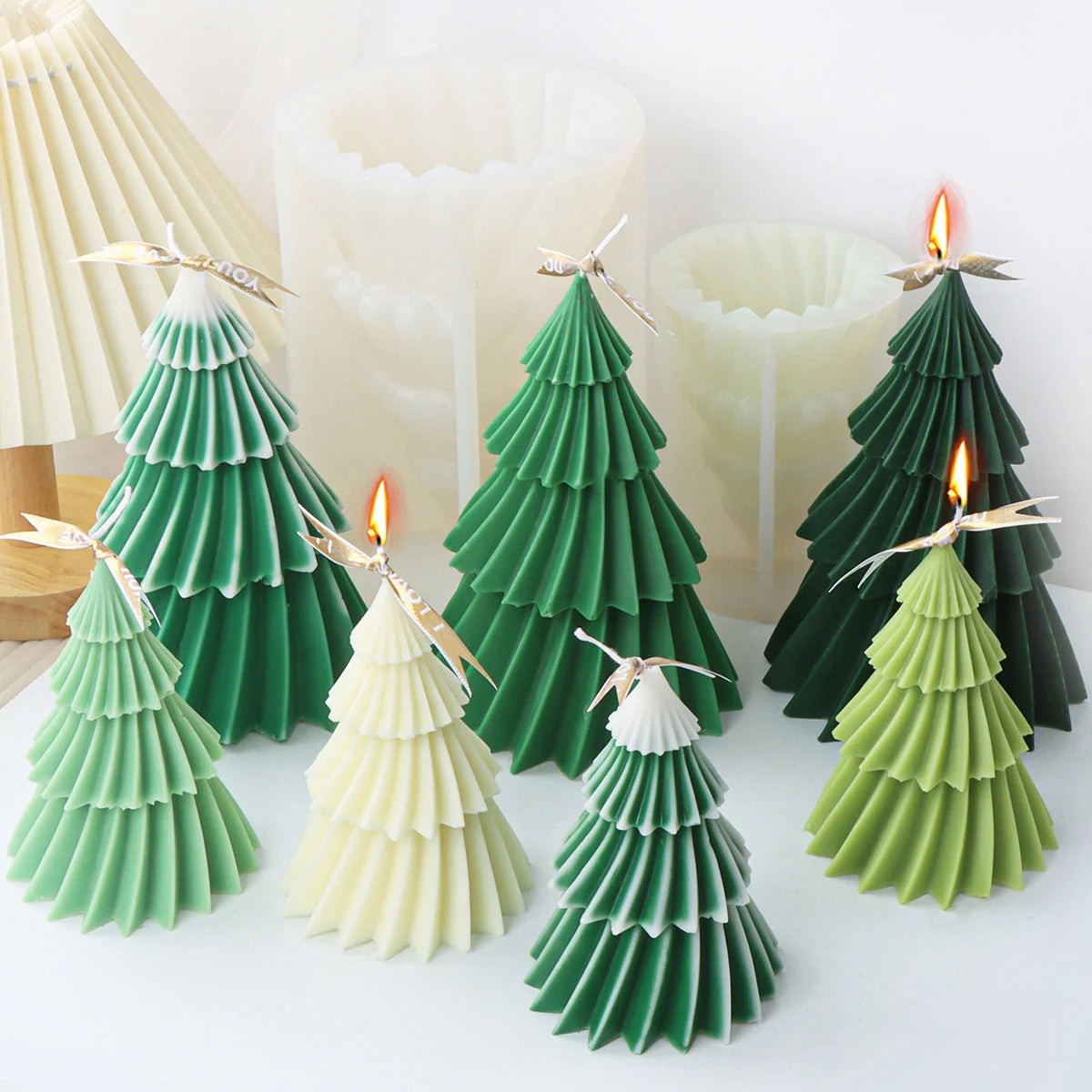 4-Layer Christmas Tree Silicone Candle