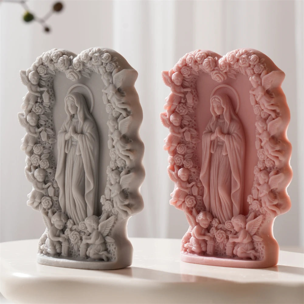Virgin Mary Sculpture Silicone Candle Mold