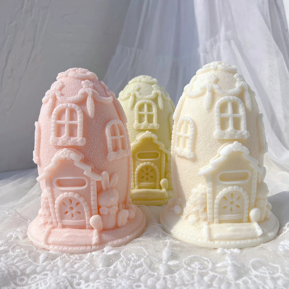 Easter Egg House Candle Silicone Mold