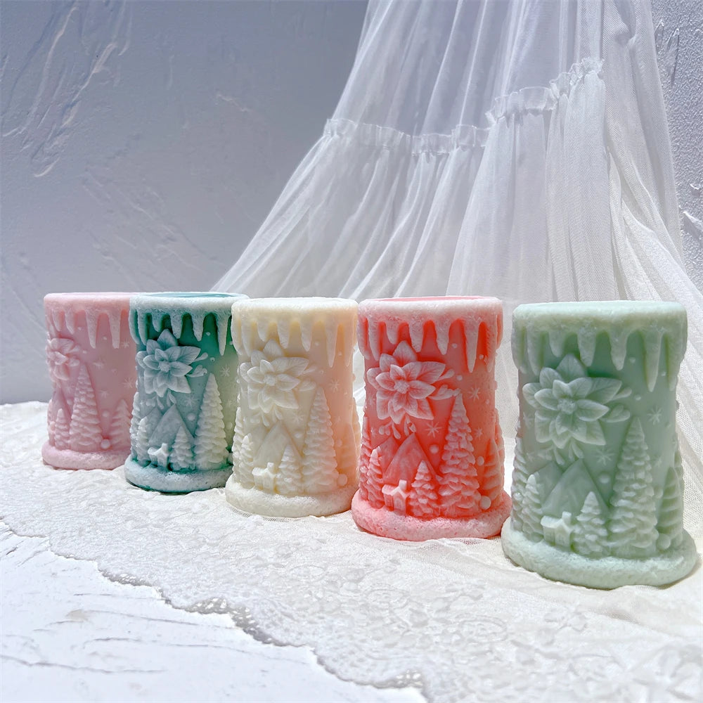 Santa Claus & Christmas Column Silicone Candle Molds