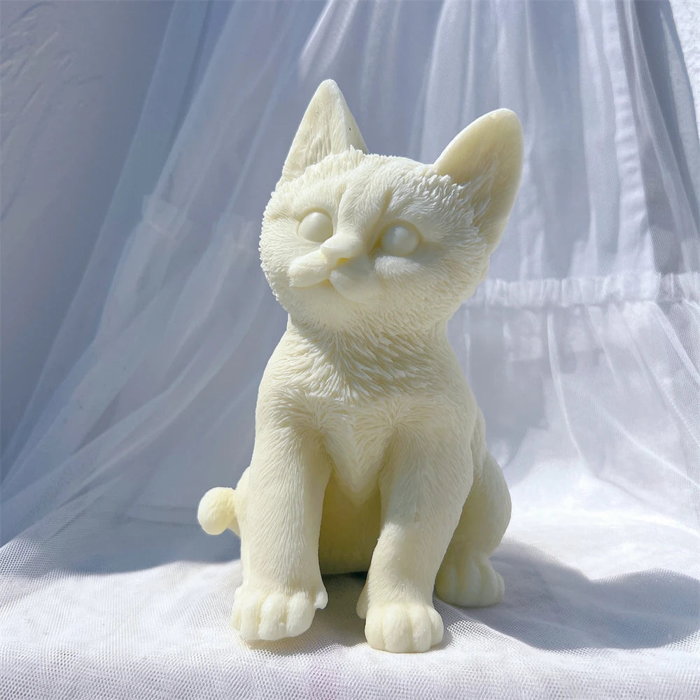 Sitting Tabby Cat Candle Silicone Mold