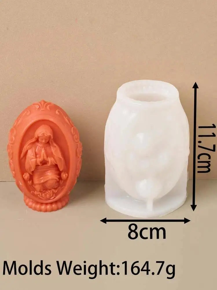 DIY 3D Jesus and Virgin Mary Easter Egg Silicone Candle Mold