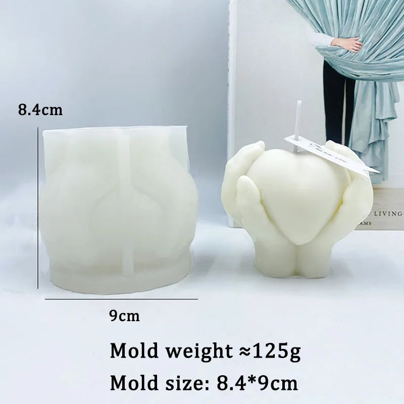 Rose Heart Shaped Candle Mold Silicone
