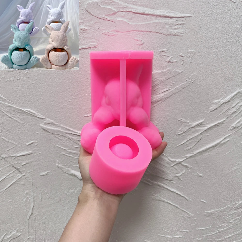 Rabbit Hollow Candle Holder Silicone Mold