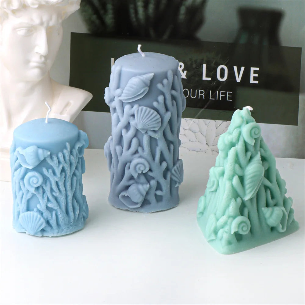 Coral Pillar Candle Silicone Mold