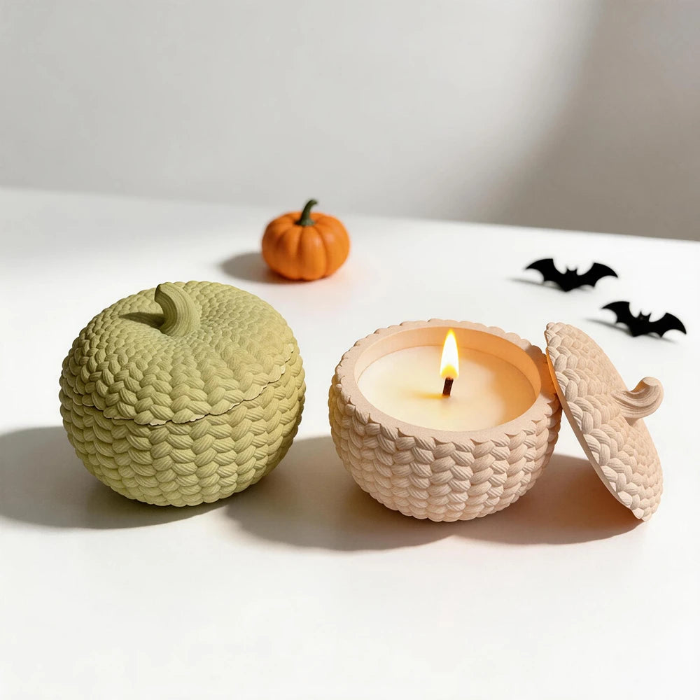Knit Pumpkin Candle Vessel Silicone Mold