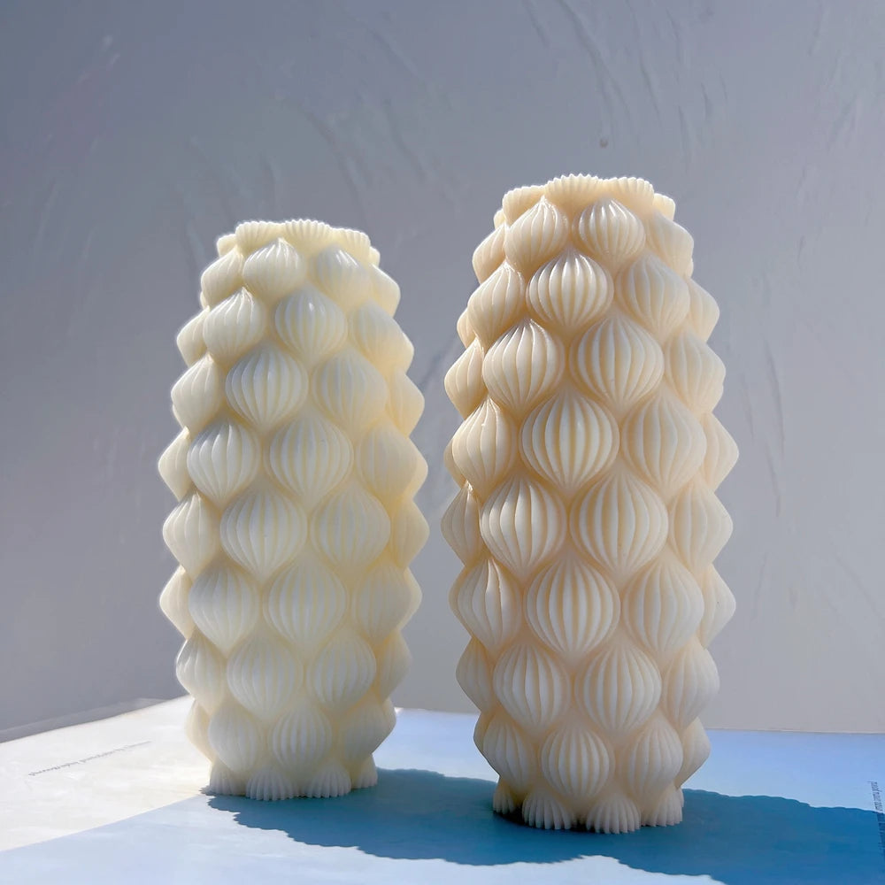 Ribbed Pillar Raindrop Candle Mold