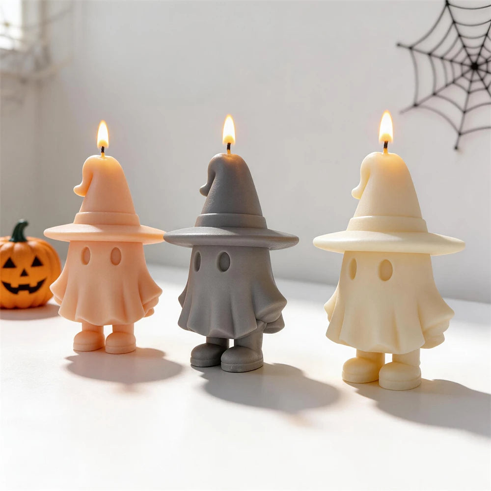 Cute Ghost Witch Silicone Candle Mold for Halloween