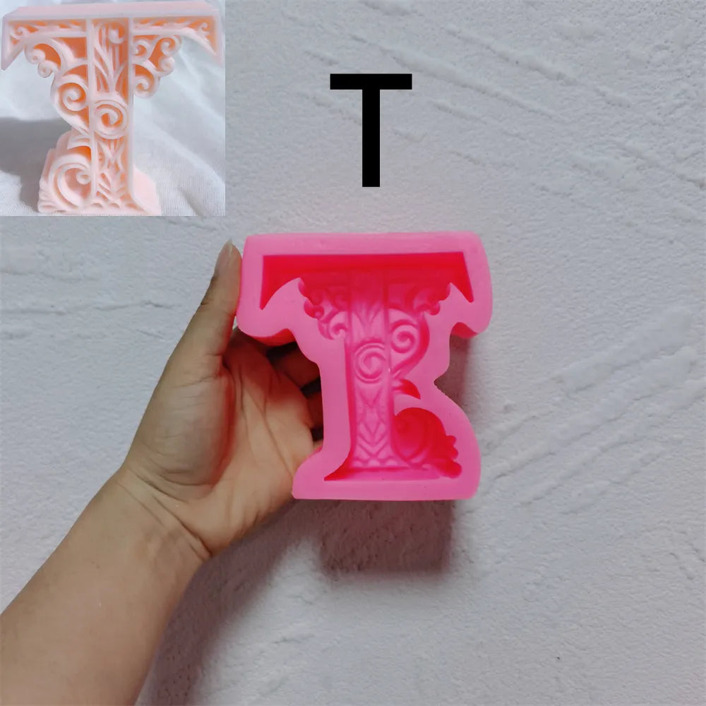 Floral Alphabet Candle Molds