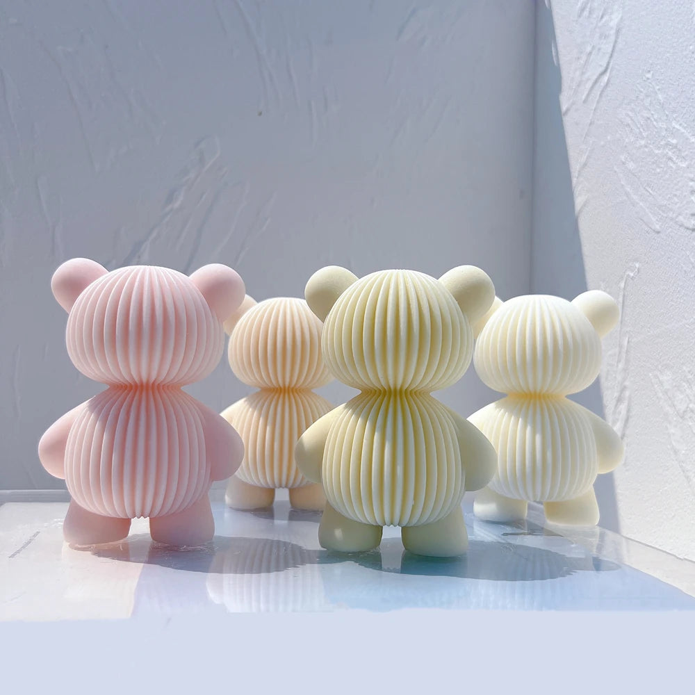 Ribbed Bear & Rabbit Candle Mold