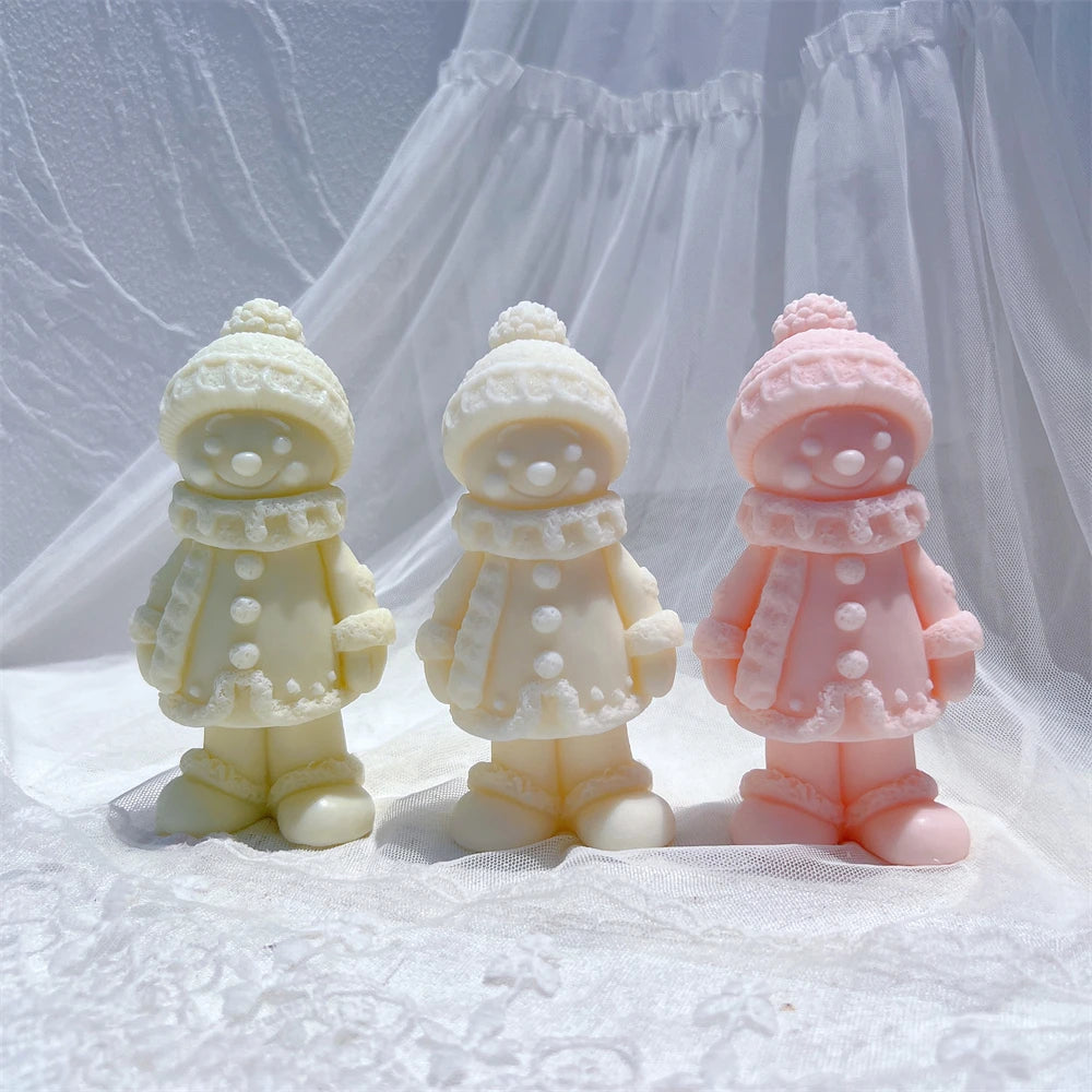 Gingerbread Snowman Candle Silicone Mold
