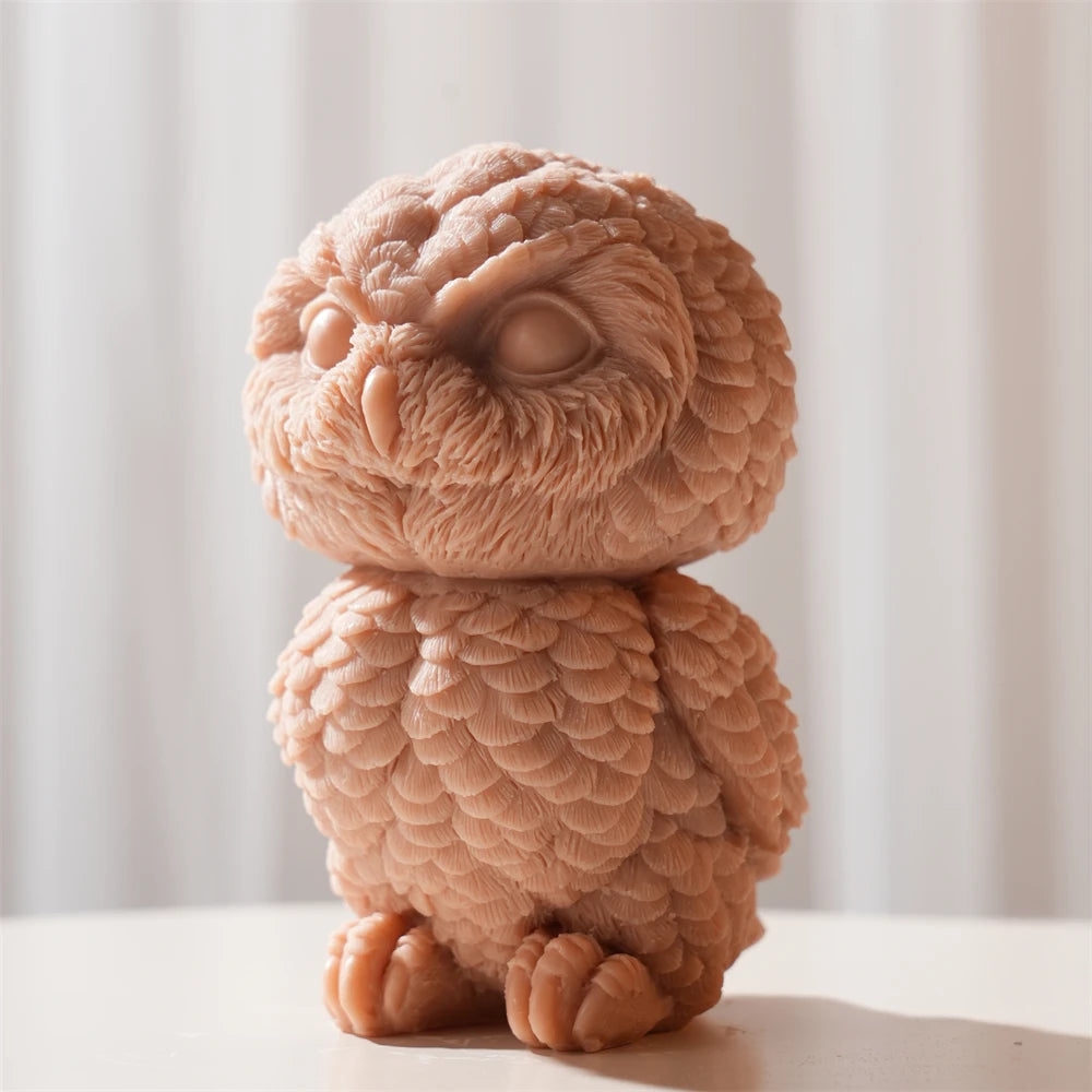 3D Cute Owl Silicone Candle Mold