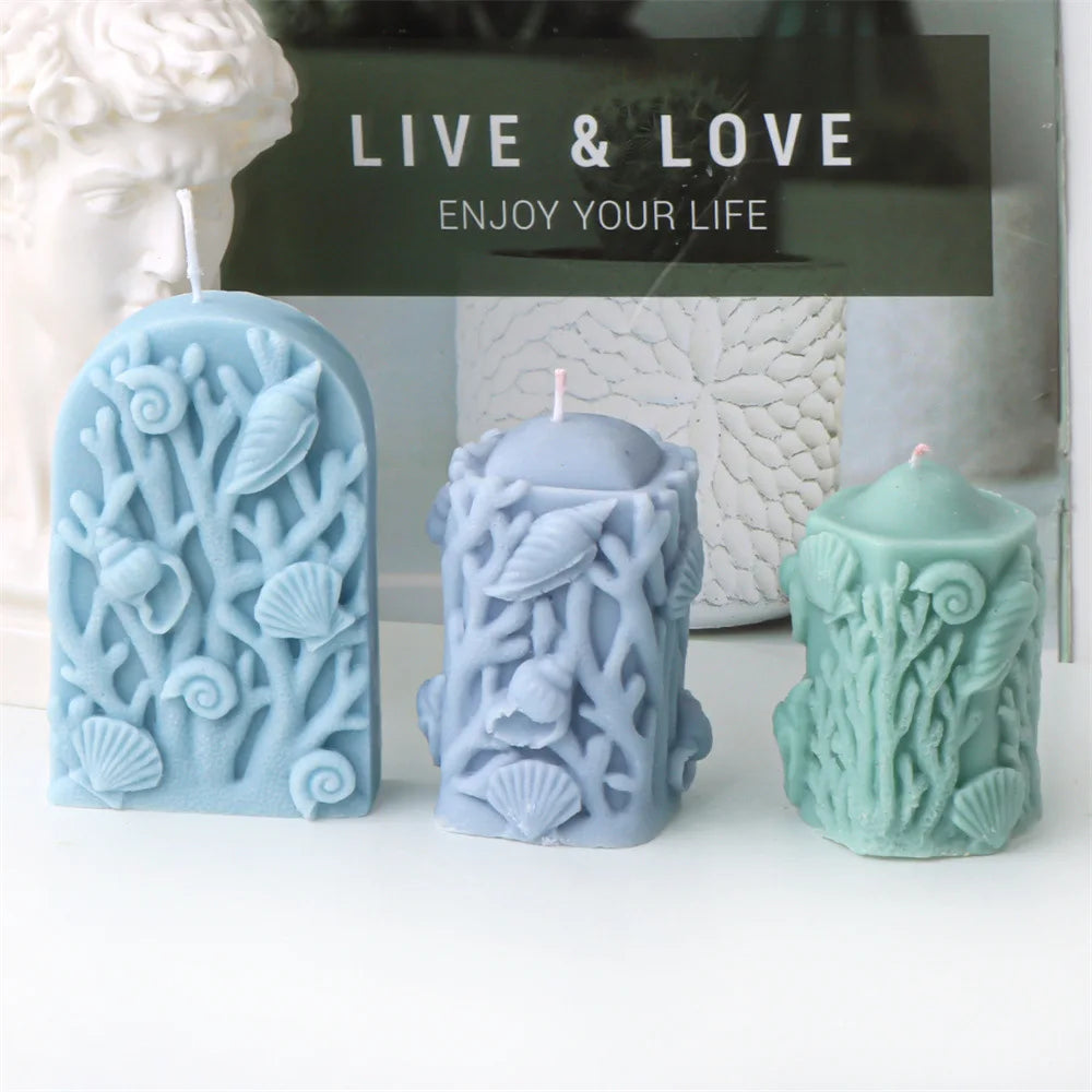 Coral Pillar Candle Silicone Mold