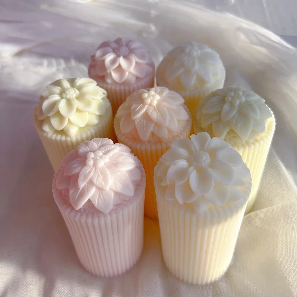 Cylindrical Pillar Flower Candle Mold